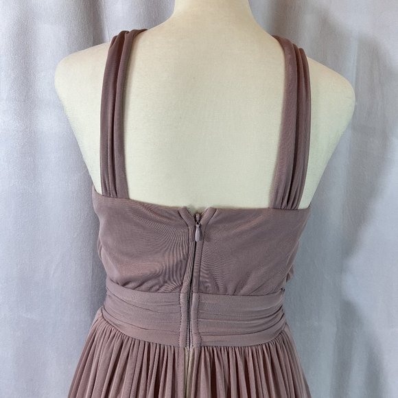 BIRDY GREY KIKO Mesh Mauve Halter Maxi Formal Dress Size Small - Picture 11 of 13